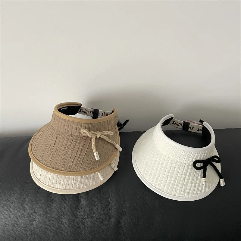 50-52cm Ins Korean Baby Sun Hats Children Hat Summer Thin Large Brim Empty Top Hat for Boys Girls UV Protection Sun Hat