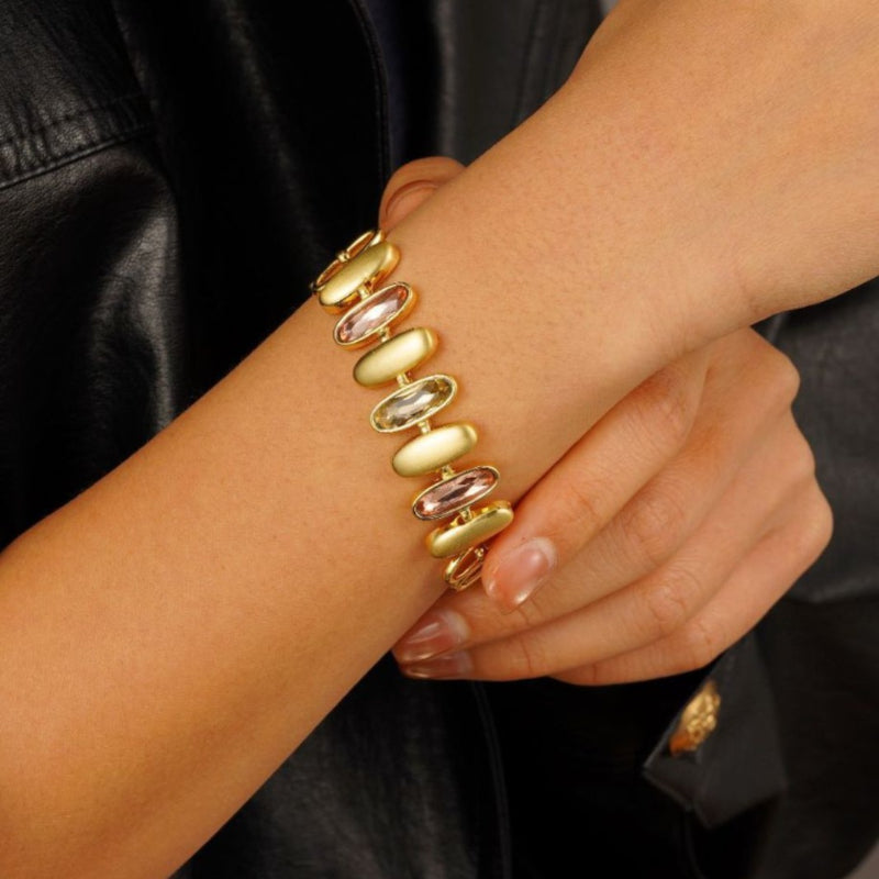 EHAO Colorful Zircon Metal Bracelet Fashionable Simple Women's High-end Bracelet