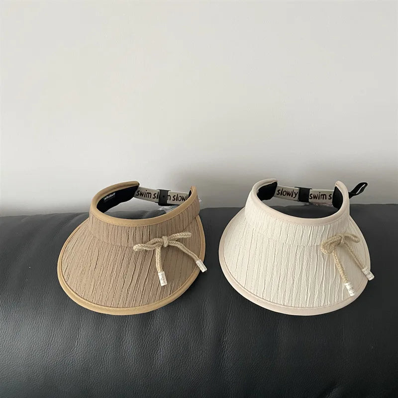 50-52cm Ins Korean Baby Sun Hats Children Hat Summer Thin Large Brim Empty Top Hat for Boys Girls UV Protection Sun Hat