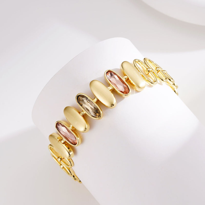 EHAO Colorful Zircon Metal Bracelet Fashionable Simple Women's High-end Bracelet