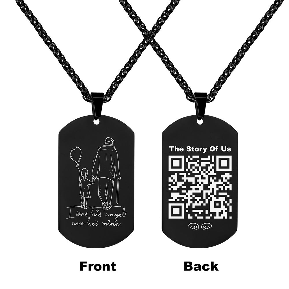 Father's Day Gift Jewelry Stainless Steel Hip-hop DIY Lettering Color Printing Military Pendant Necklace
