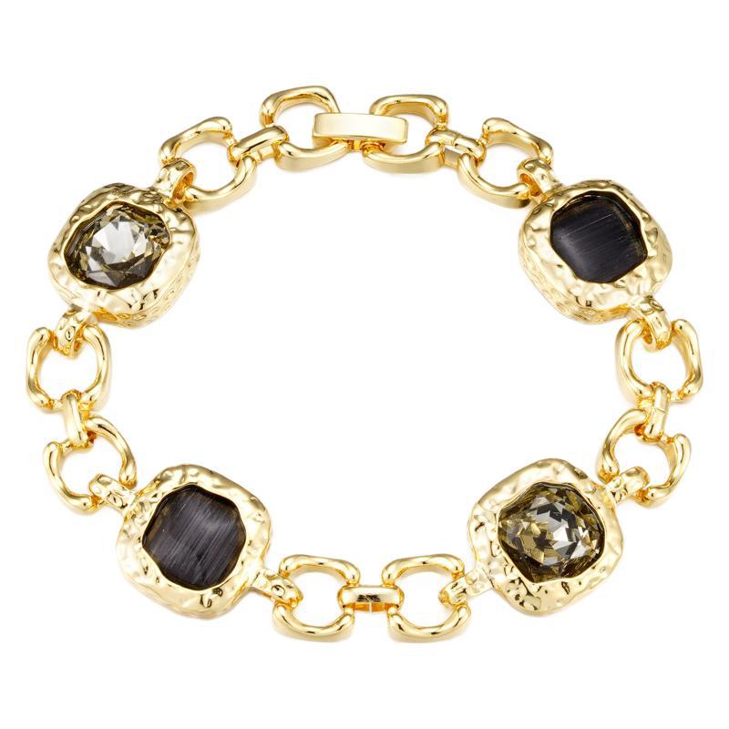 EHAO Tea Colored Zircon Natural Stone Bracelet Texture Gold Genderless Bracelet Couple Gift Jewelry