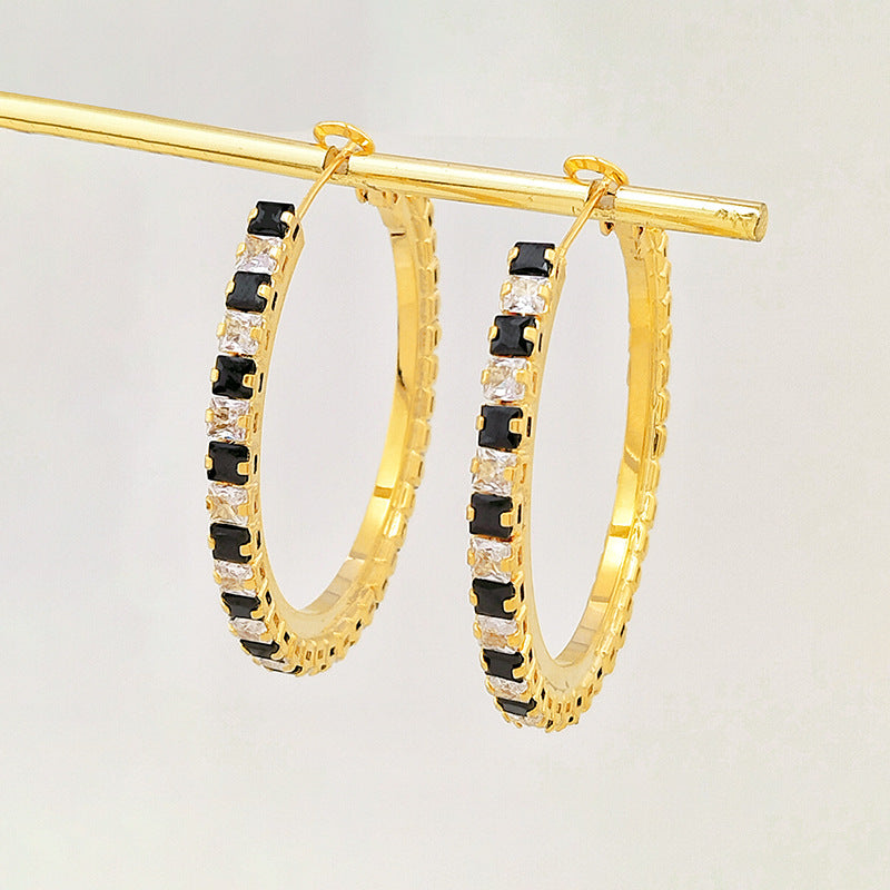 EHAO Fashion Large earrings, earrings, copper plated with 18K Gold, fashionable high-end light luxury earrings.