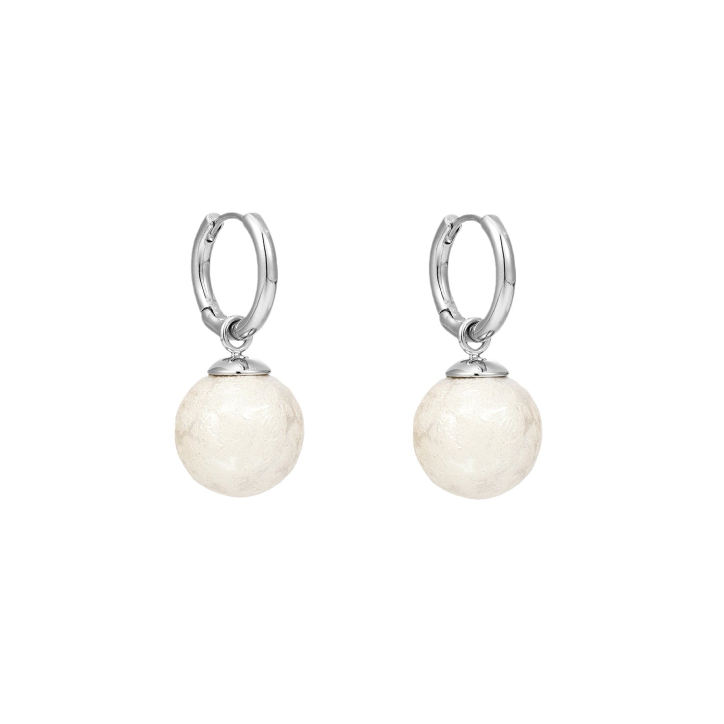 EHAO French Retro Unique Temperament High-end feeling Ice Cracked Cotton Pearl Earrings
