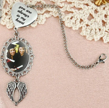 Customized DIY Photos Graduation Season Wedding Holiday Jewelry Accessories Brooches, Car Pendants Gifts for Family