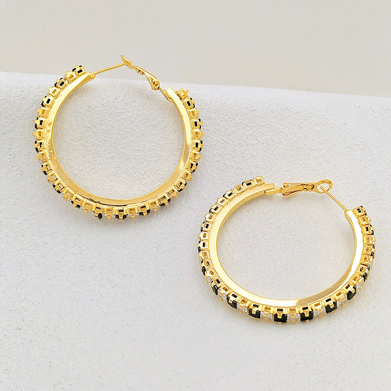 EHAO Fashion Large earrings, earrings, copper plated with 18K Gold, fashionable high-end light luxury earrings.