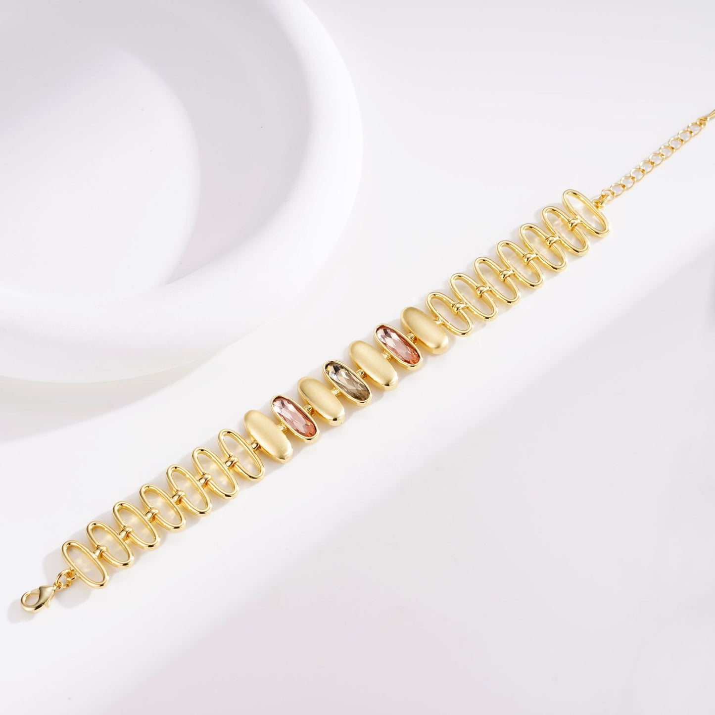EHAO Colorful Zircon Metal Bracelet Fashionable Simple Women's High-end Bracelet