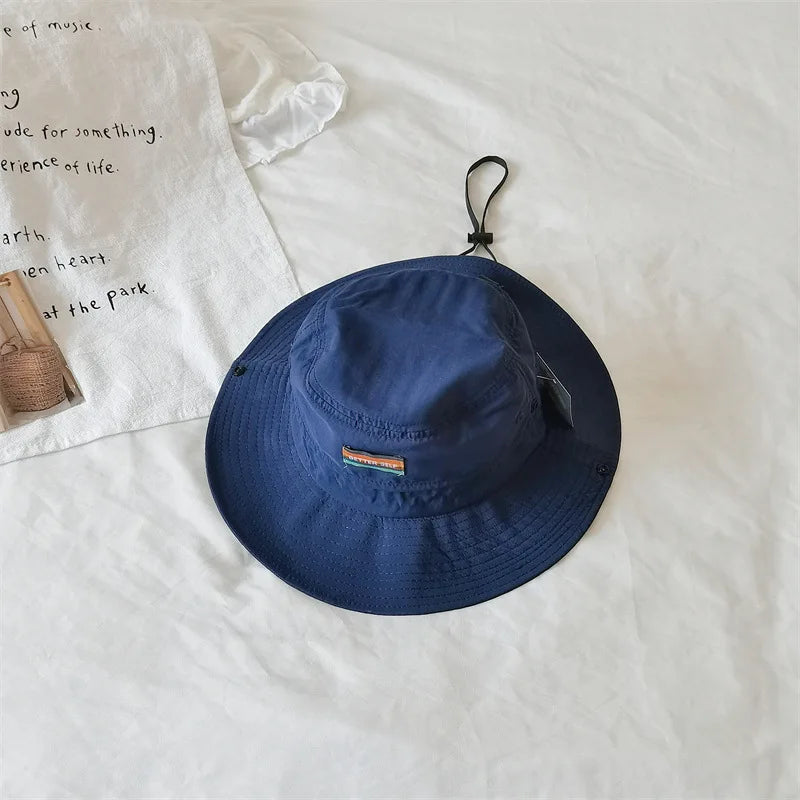 52-54cm Children Climbing Hat Summer Outdoor Camping Sun Protection Bucket Hat Boys Girls Matching Sun Hat