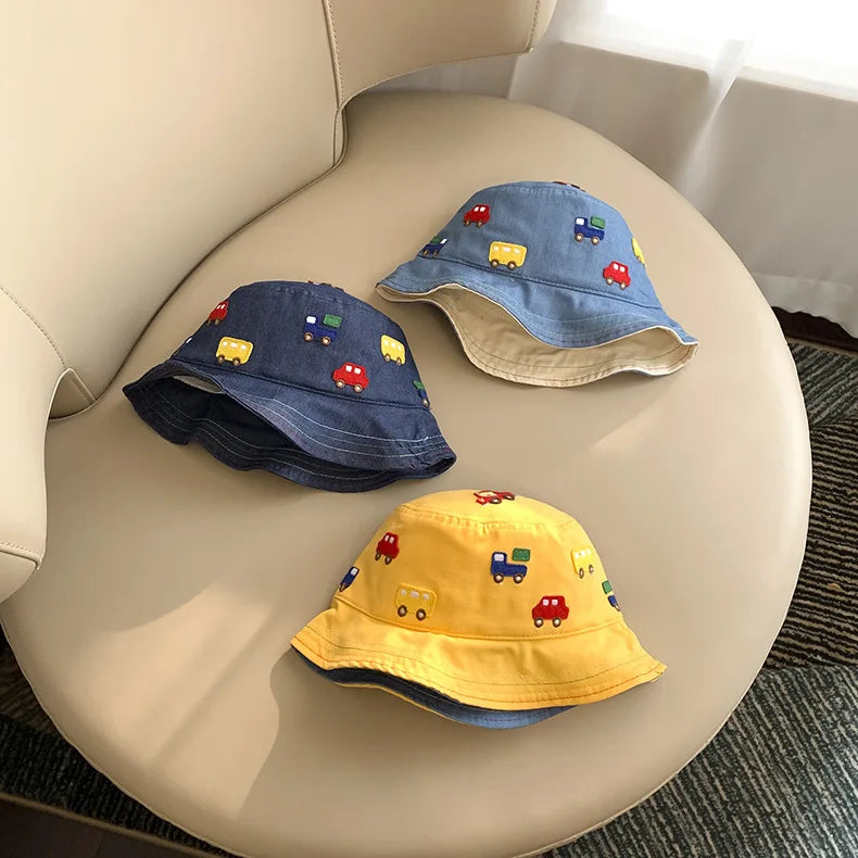 8M-2Y Ins Baby Bucket Hat for Baby Girls Boys Big Brim Children Travel Visor Basin Fishermen Hat