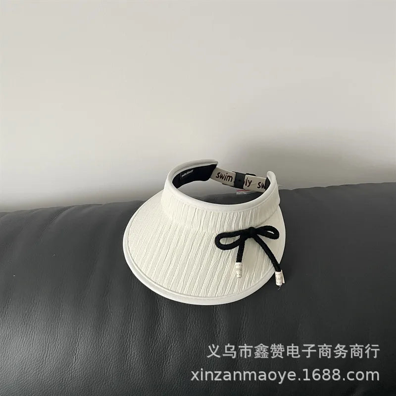 50-52cm Ins Korean Baby Sun Hats Children Hat Summer Thin Large Brim Empty Top Hat for Boys Girls UV Protection Sun Hat