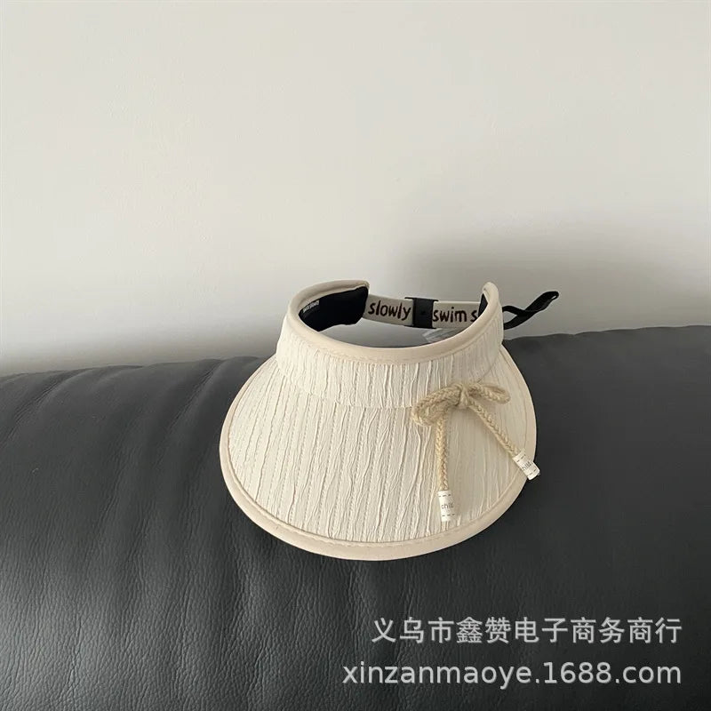 50-52cm Ins Korean Baby Sun Hats Children Hat Summer Thin Large Brim Empty Top Hat for Boys Girls UV Protection Sun Hat
