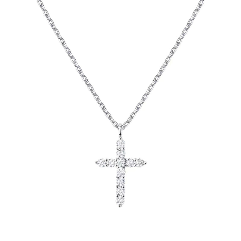 EHAO New Necklace Full Diamond Women's Clavicle Chain Gold 14k Gold Pendant