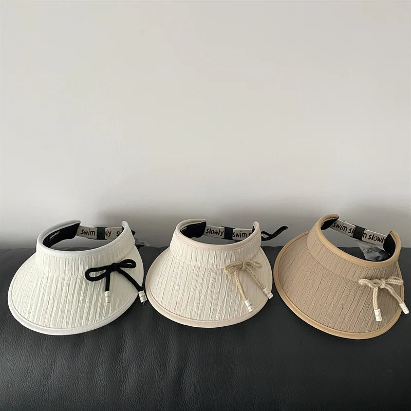 50-52cm Ins Korean Baby Sun Hats Children Hat Summer Thin Large Brim Empty Top Hat for Boys Girls UV Protection Sun Hat