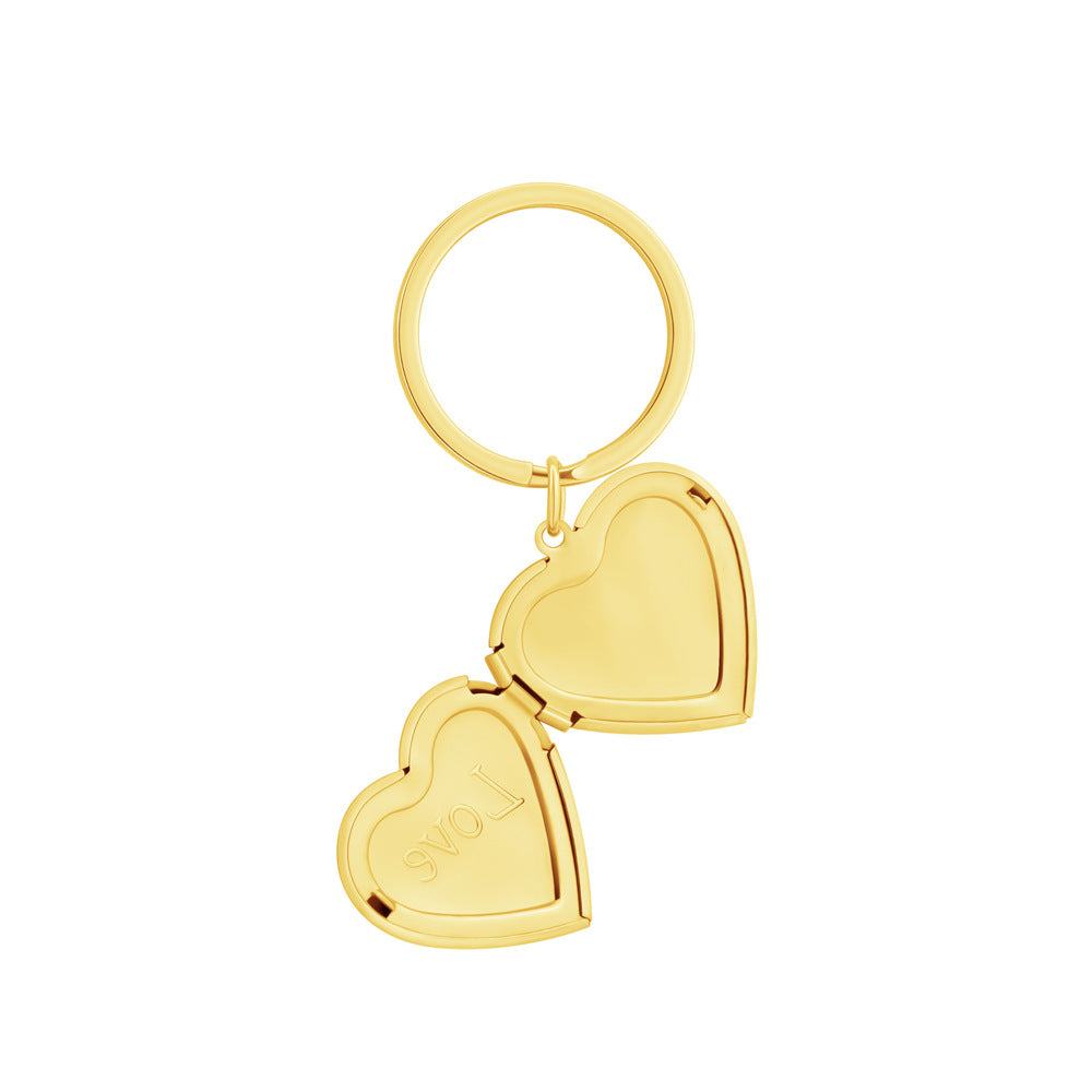 18K Copper Photo Frame Necklace Women Simple Love Photo Box Pendant Jewelry
