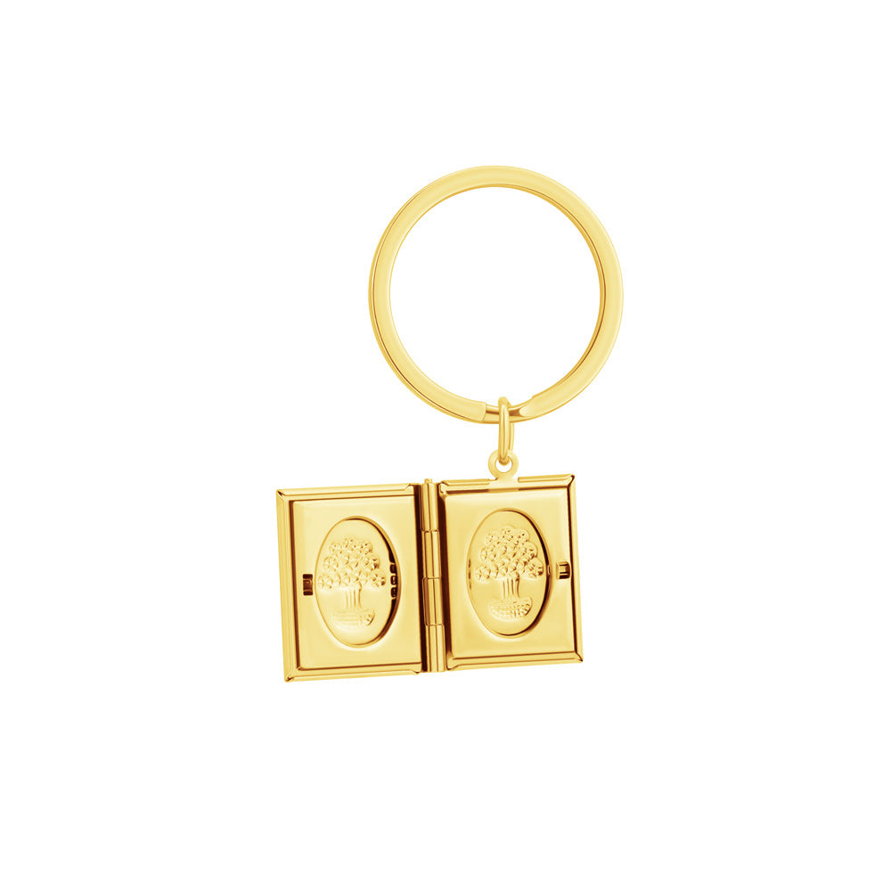 18K Copper Photo Frame Necklace Women Simple Love Photo Box Pendant Jewelry